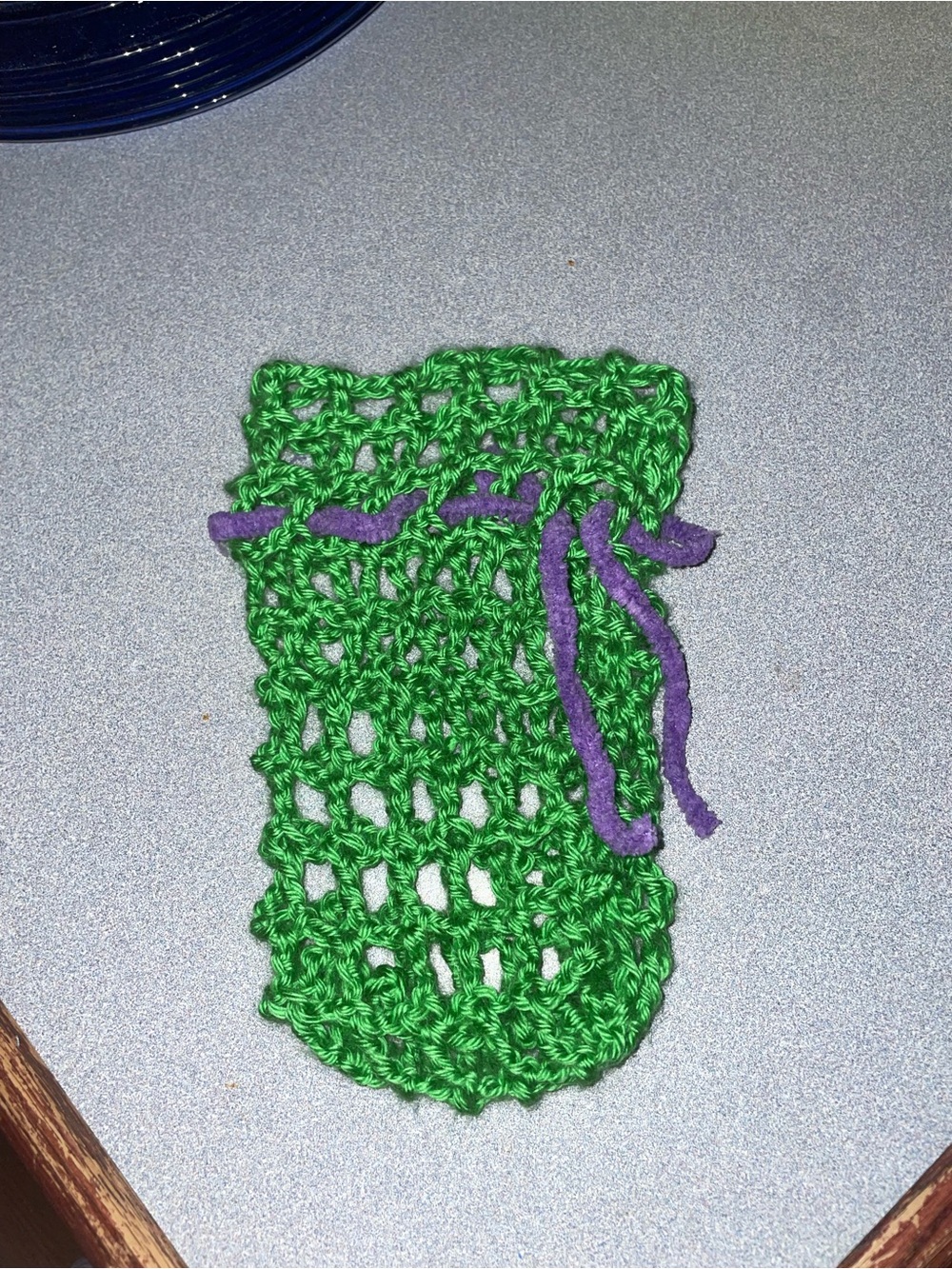 Small Drawstring Crochet Bag - Picture 3 of 4